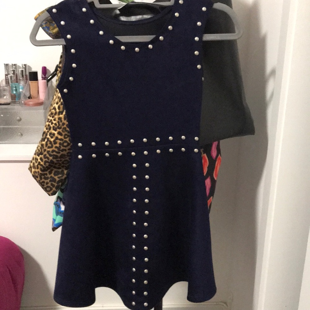 Worn once suede navy dress